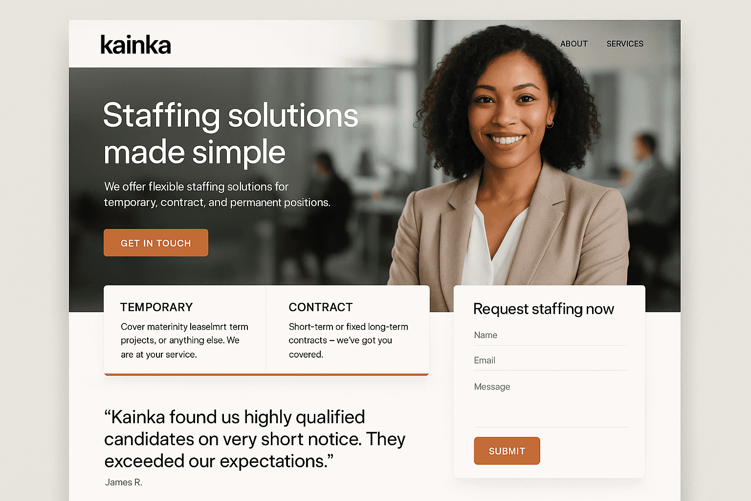 kainka.com website mockup